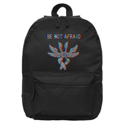Be Not Afraid Biblically Accurate Angel Seraphim Glitch 16 in Basic Backpack