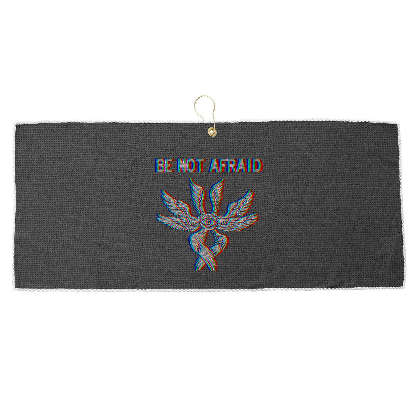 Be Not Afraid Biblically Accurate Angel Seraphim Glitch Large Microfiber Waffle Golf Towel