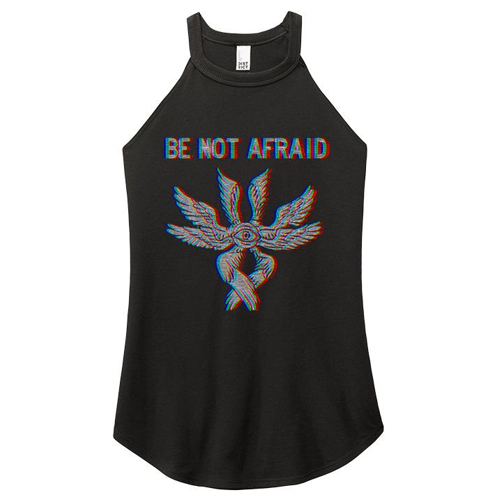 Be Not Afraid Biblically Accurate Angel Seraphim Glitch Women's Perfect Tri Rocker Tank
