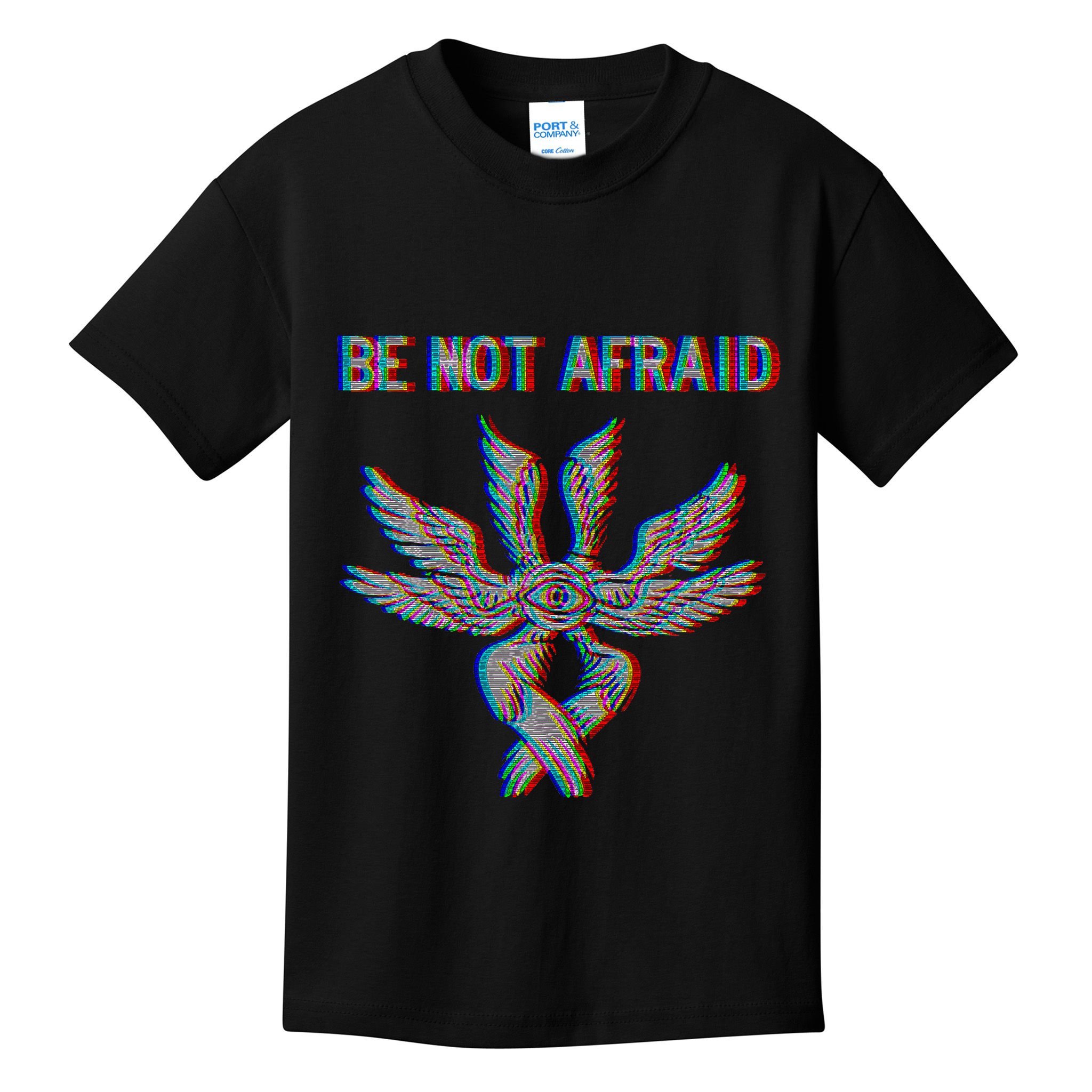 Be Not Afraid Biblically Accurate Angel Seraphim Glitch Kids T-Shirt