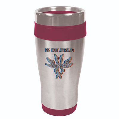Be Not Afraid Biblically Accurate Angel Seraphim Glitch 16oz Travel Tumbler