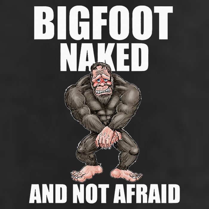 Bigfoot Naked And Not Afraid 7 Panel Mesh Trucker Snapback Hat
