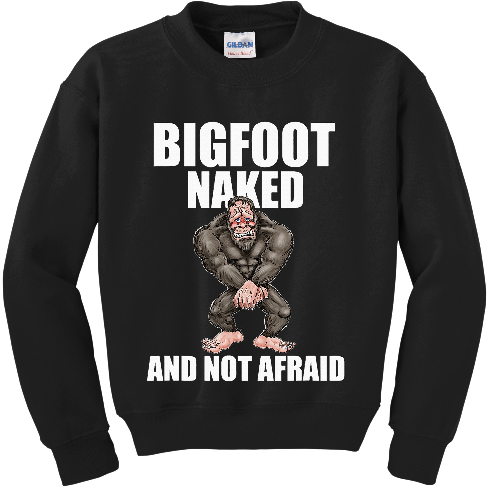 Bigfoot Naked And Not Afraid Kids Sweatshirt