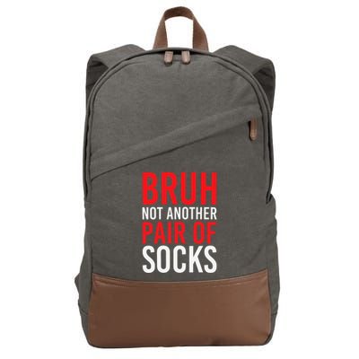 Bruh Not Another Pair Of Socks Meme Funny Saying Christmas Cotton Canvas Backpack