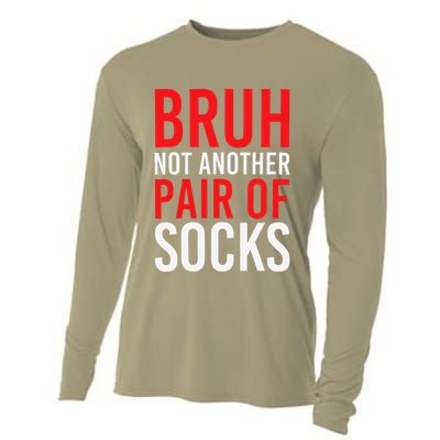 Bruh Not Another Pair Of Socks Meme Funny Saying Christmas Cooling Performance Long Sleeve Crew
