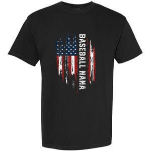 Baseball Nana American Flag Grandma Grandson 4th Of July Garment-Dyed Heavyweight T-Shirt