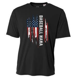 Baseball Nana American Flag Grandma Grandson 4th Of July Cooling Performance Crew T-Shirt