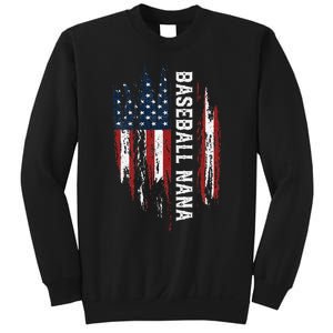 Baseball Nana American Flag Grandma Grandson 4th Of July Sweatshirt