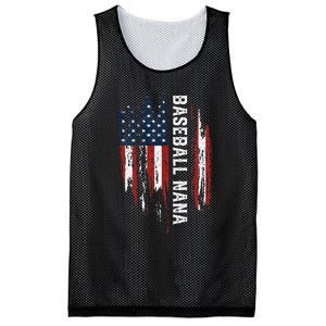 Baseball Nana American Flag Grandma Grandson 4th Of July Mesh Reversible Basketball Jersey Tank