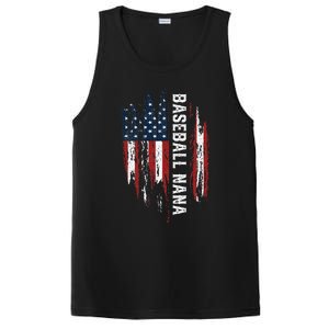 Baseball Nana American Flag Grandma Grandson 4th Of July PosiCharge Competitor Tank