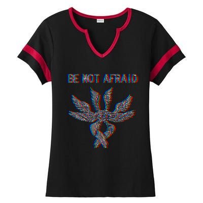 Be Not Afraid Biblically Accurate Angel Seraphim Glitch Ladies Halftime Notch Neck Tee