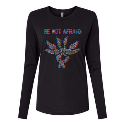 Be Not Afraid Biblically Accurate Angel Seraphim Glitch Womens Cotton Relaxed Long Sleeve T-Shirt