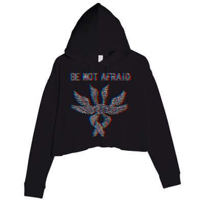 Be Not Afraid Biblically Accurate Angel Seraphim Glitch Crop Fleece Hoodie