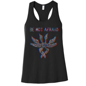 Be Not Afraid Biblically Accurate Angel Seraphim Glitch Women's Racerback Tank