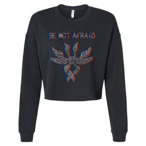 Be Not Afraid Biblically Accurate Angel Seraphim Glitch Cropped Pullover Crew