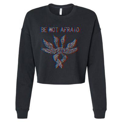 Be Not Afraid Biblically Accurate Angel Seraphim Glitch Cropped Pullover Crew