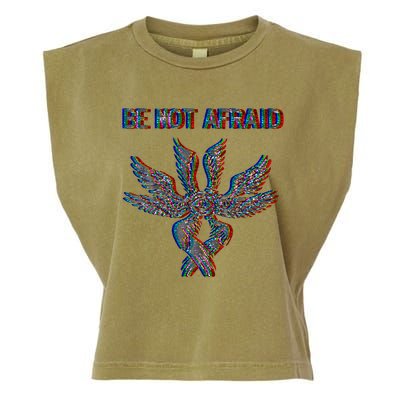 Be Not Afraid Biblically Accurate Angel Seraphim Glitch Garment-Dyed Women's Muscle Tee