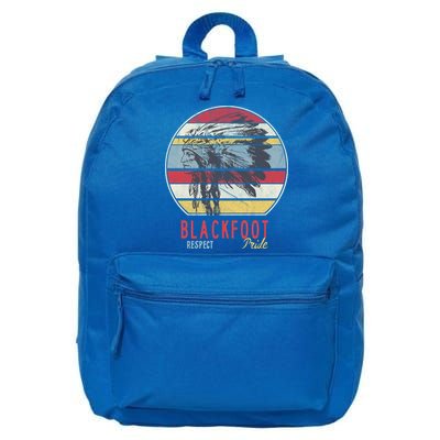 Blackfoot Native American Indian Tribe Respect Pride Retro Funny Gift 16 in Basic Backpack