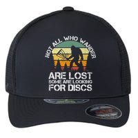 Bigfoot Not All Who Wander Are Lost Some Looking For Discs Flexfit Unipanel Trucker Cap