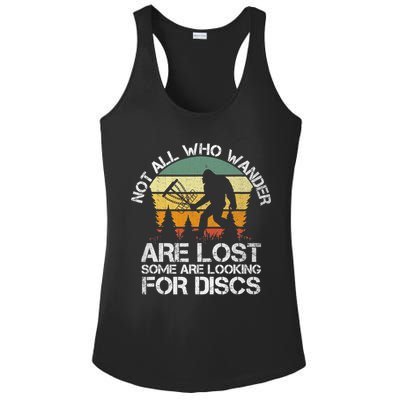 Bigfoot Not All Who Wander Are Lost Some Looking For Discs Ladies PosiCharge Competitor Racerback Tank