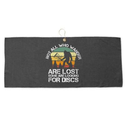Bigfoot Not All Who Wander Are Lost Some Looking For Discs Large Microfiber Waffle Golf Towel