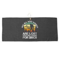Bigfoot Not All Who Wander Are Lost Some Looking For Discs Large Microfiber Waffle Golf Towel