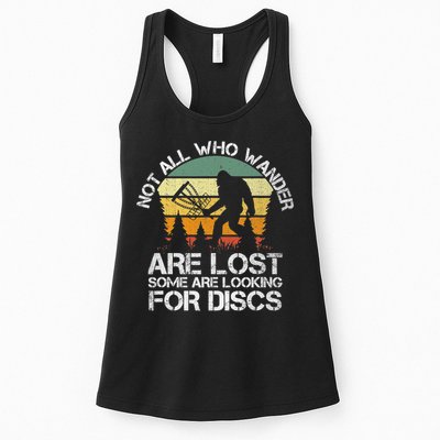 Bigfoot Not All Who Wander Are Lost Some Looking For Discs Womens Tank Top