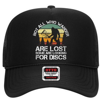 Bigfoot Not All Who Wander Are Lost Some Looking For Discs Trucker Hat