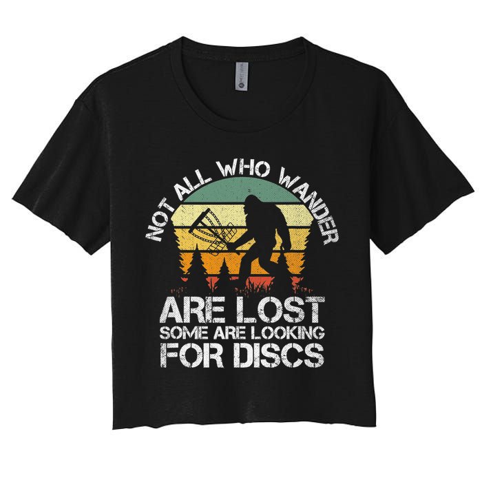 Bigfoot Not All Who Wander Are Lost Some Looking For Discs Crop Top