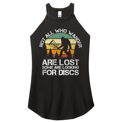 Bigfoot Not All Who Wander Are Lost Some Looking For Discs Women's Perfect Tri Rocker Tank
