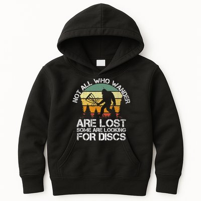 Bigfoot Not All Who Wander Are Lost Some Looking For Discs Kids Hoodie