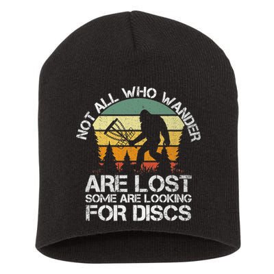 Bigfoot Not All Who Wander Are Lost Some Looking For Discs Short Acrylic Beanie