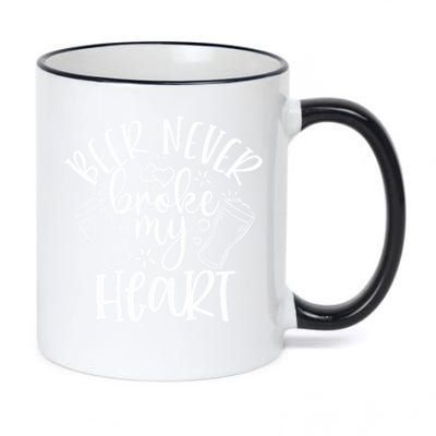 Beer Never Broke My Heart Funny Valentine's Day Meaningful Gift 11oz Black Color Changing Mug