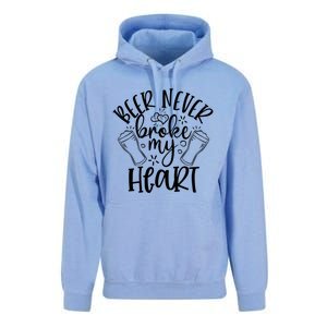 Beer Never Broke My Heart Funny Valentine's Day Meaningful Gift Unisex Surf Hoodie