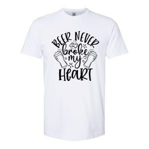 Beer Never Broke My Heart Funny Valentine's Day Meaningful Gift Softstyle CVC T-Shirt