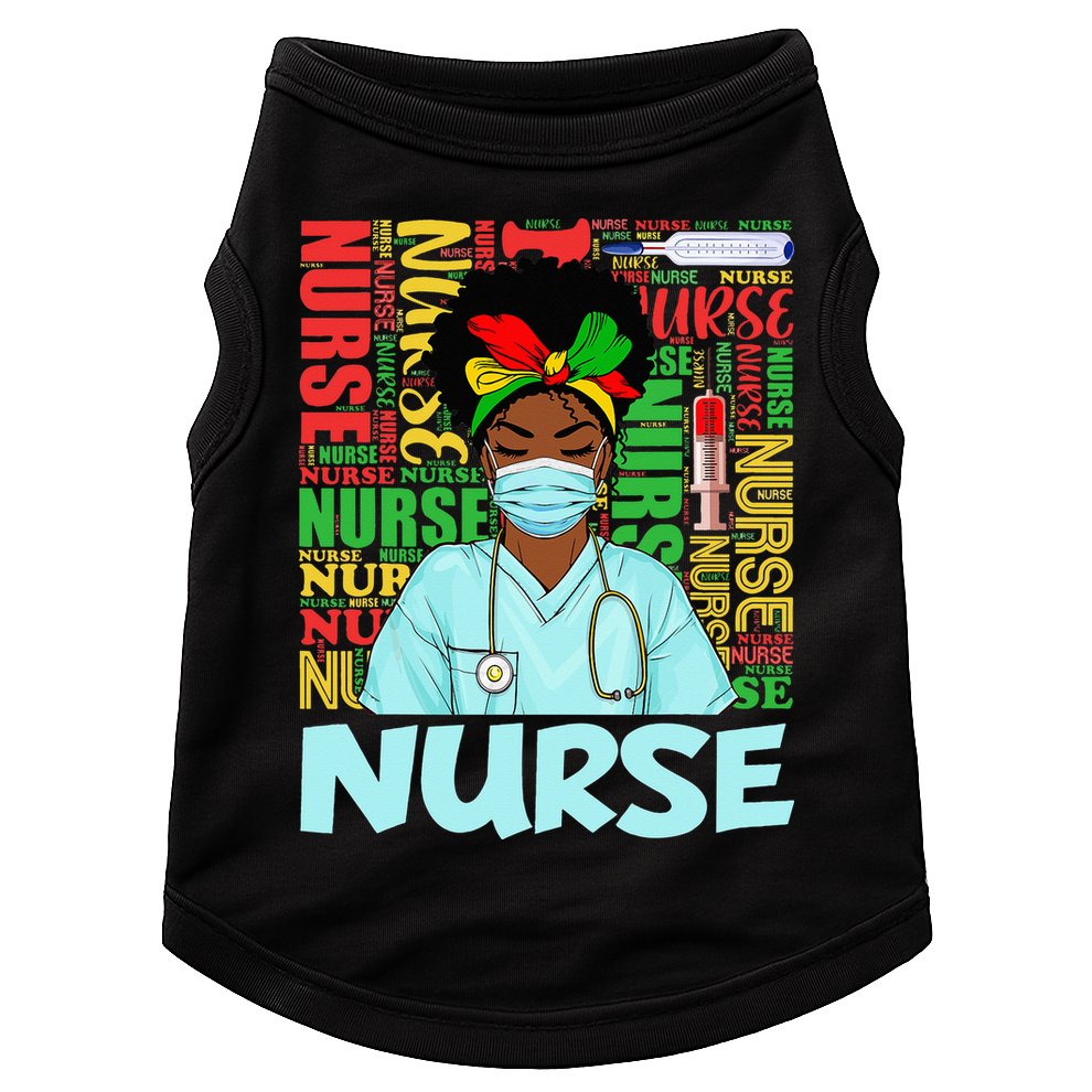 Black Nurse Black History Juneteenth Melanin Doggie Tank