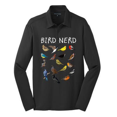 Bird Nerd Silk Touch Performance Long Sleeve Polo