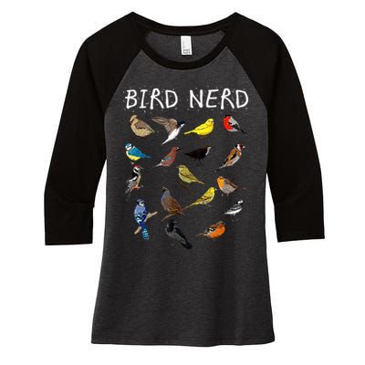 Bird Nerd Women's Tri-Blend 3/4-Sleeve Raglan Shirt