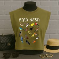 Bird Nerd Garment-Dyed Women's Muscle Tee