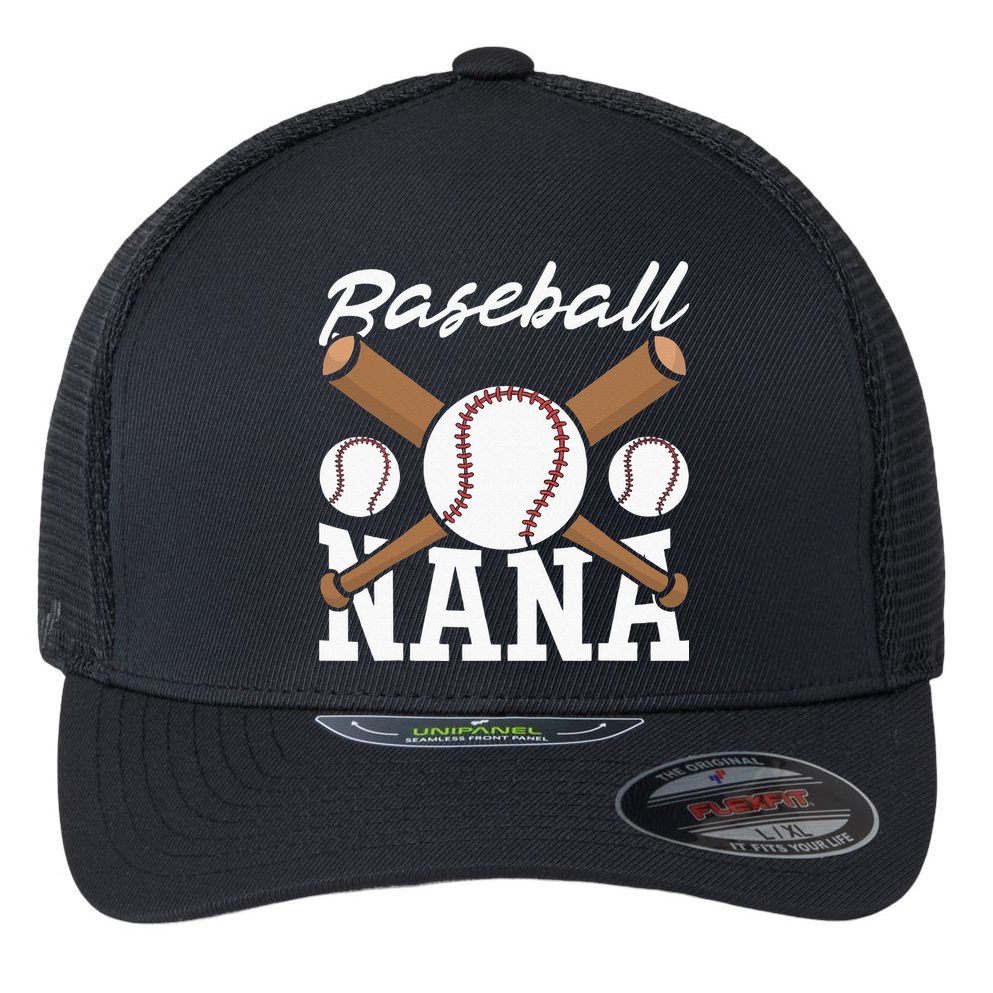 Baseball Nana Batter Sport Baseball Player Grandma Baseball Flexfit Unipanel Trucker Cap