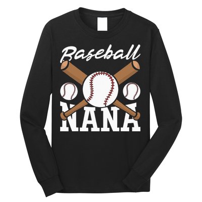Baseball Nana Batter Sport Baseball Player Grandma Baseball Long Sleeve Shirt