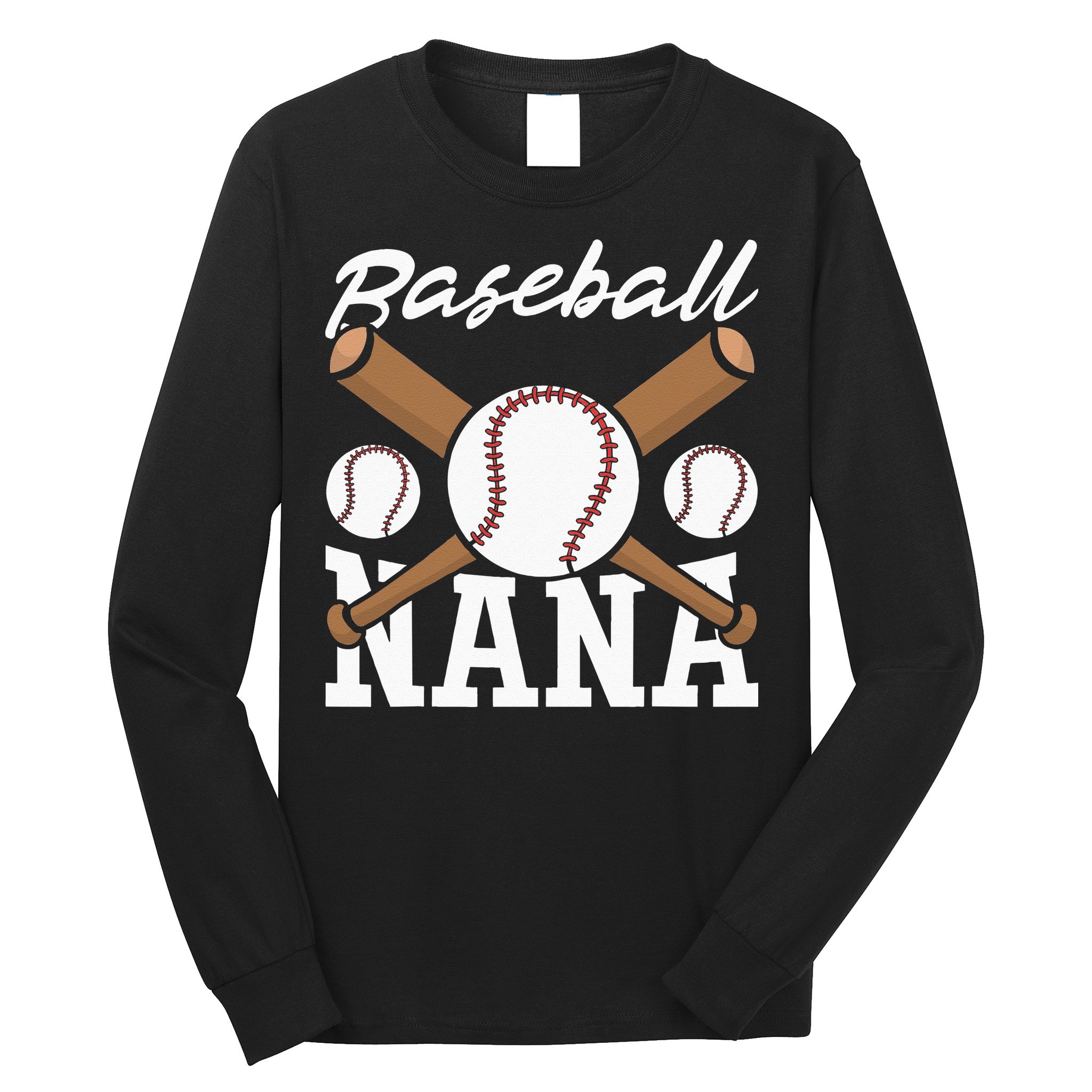 Baseball Nana Batter Sport Baseball Player Grandma Baseball Long Sleeve Shirt