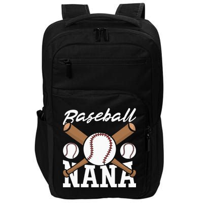 Baseball Nana Batter Sport Baseball Player Grandma Baseball Impact Tech Backpack