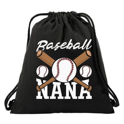 Baseball Nana Batter Sport Baseball Player Grandma Baseball Drawstring Bag