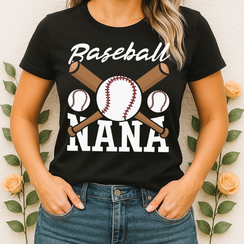 Baseball Nana Batter Sport Baseball Player Grandma Baseball Womens T-Shirt