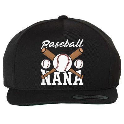 Baseball Nana Batter Sport Baseball Player Grandma Baseball Wool Snapback Cap