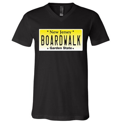 Boardwalk Nj Beach Town New Jersey Vacation V-Neck T-Shirt