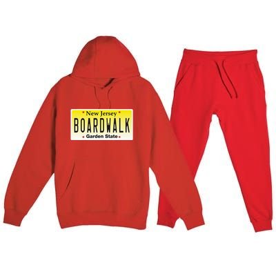 Boardwalk Nj Beach Town New Jersey Vacation Premium Hooded Sweatsuit Set