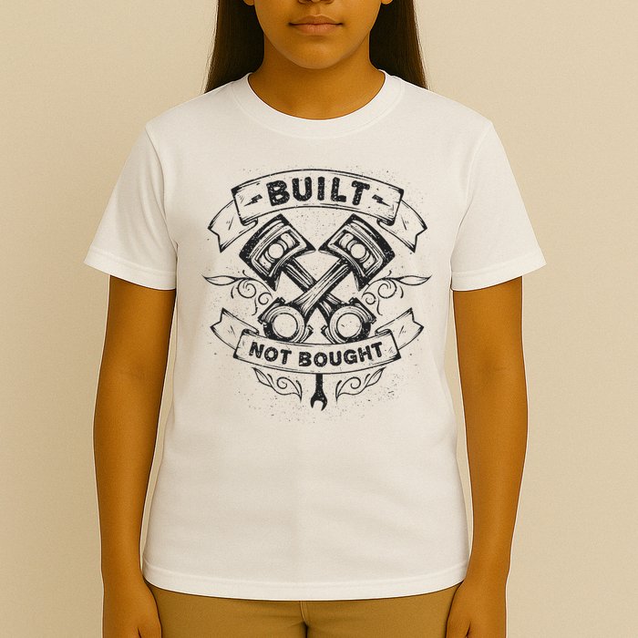Built Not Bought Pistons Custom Vintage Car Mechanic T-Shirt