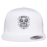 Built Not Bought Pistons Custom Vintage Car Mechanic Flat Bill Trucker Hat